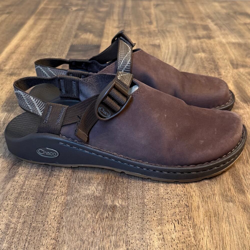 Chaco ToeCoop Hiking Shoes Leather Slip-On Chocolate Brown/Craft Women’s Size 10 - Picture 3 of 13